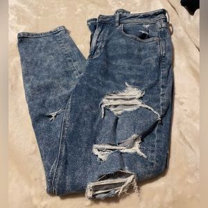 AE acid wash mom jeans